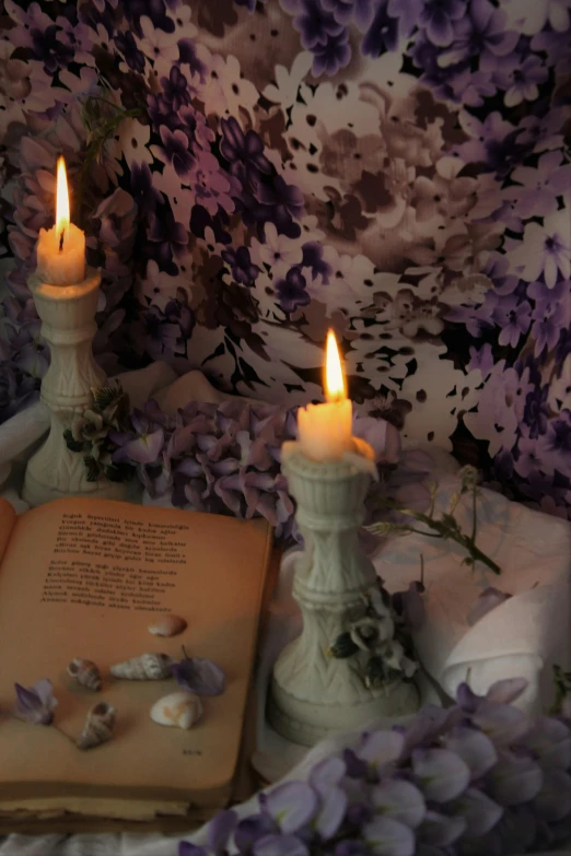 some books that are laying on a table