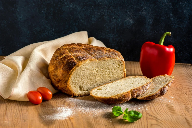 some bread is on top of a wooden table