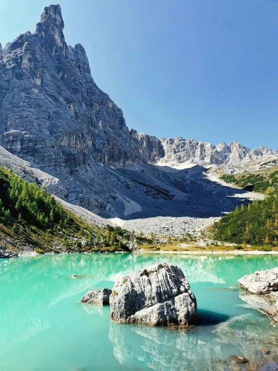 the mountains are very high and clear in the water