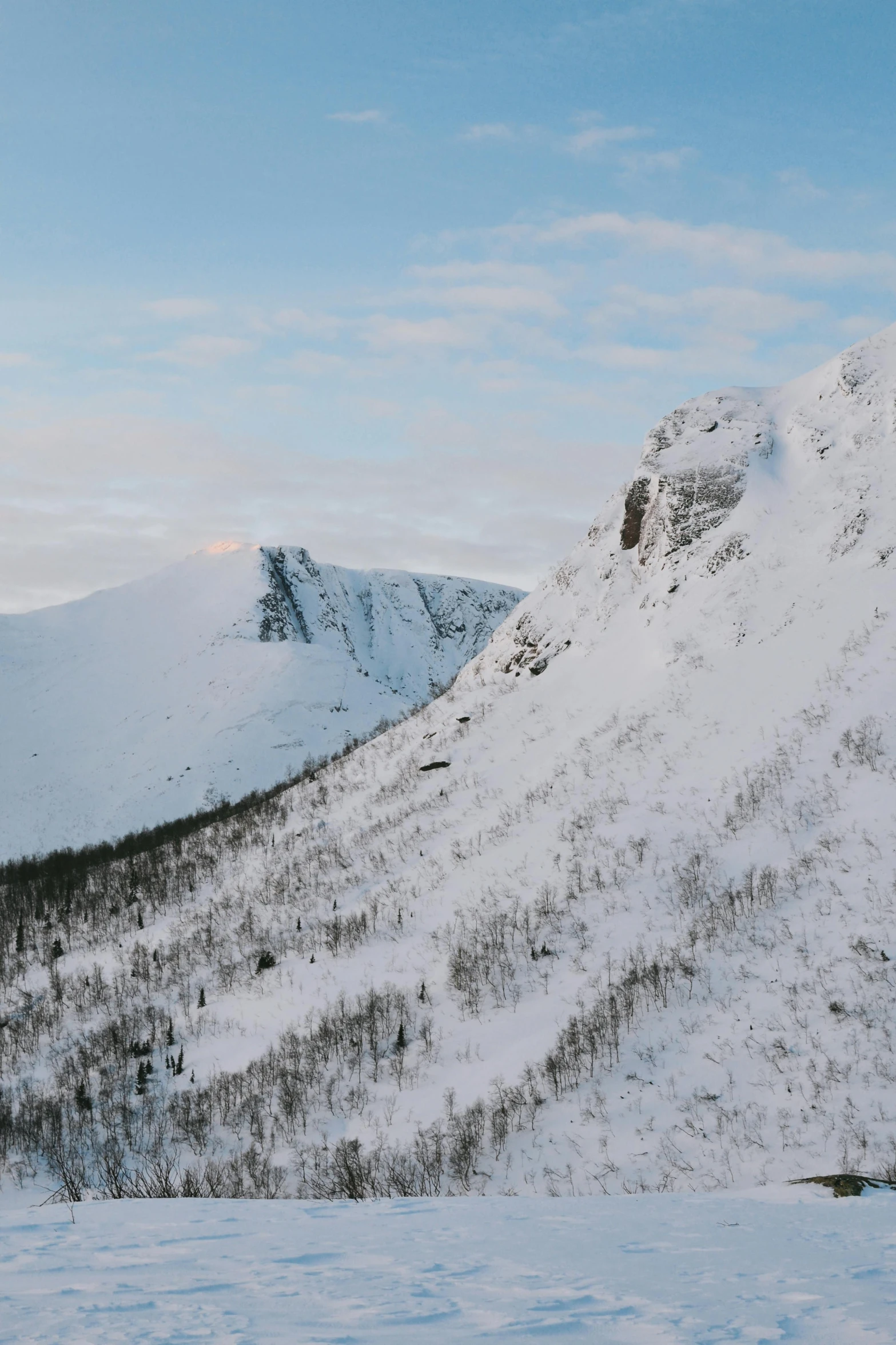 the skier in red is coming down the steep hill