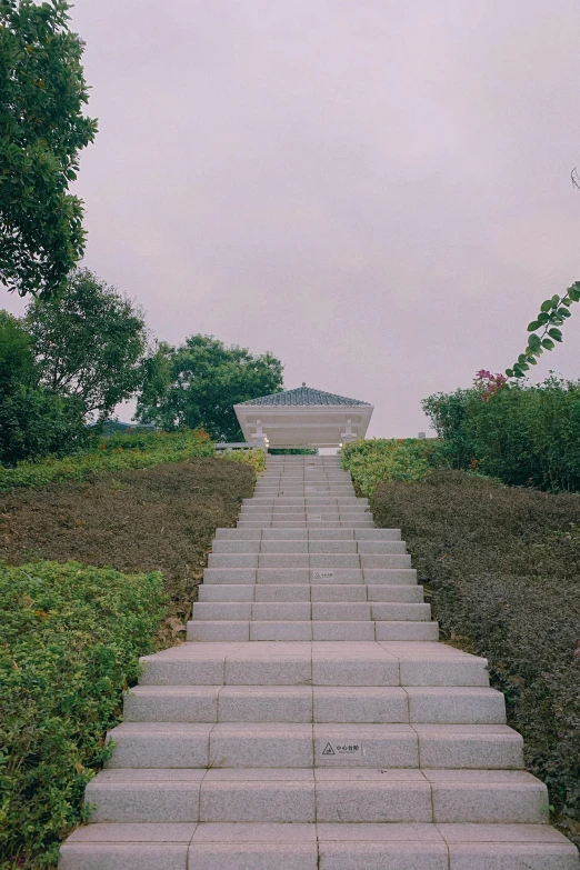 some steps leading to an outdoor pavilion in a park