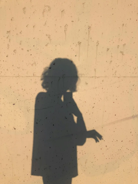 the shadow of a woman in a short dress