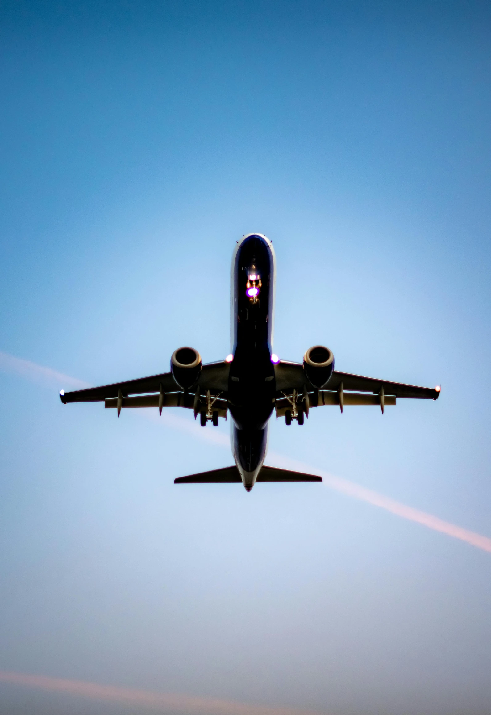 a very big airplane in the sky up