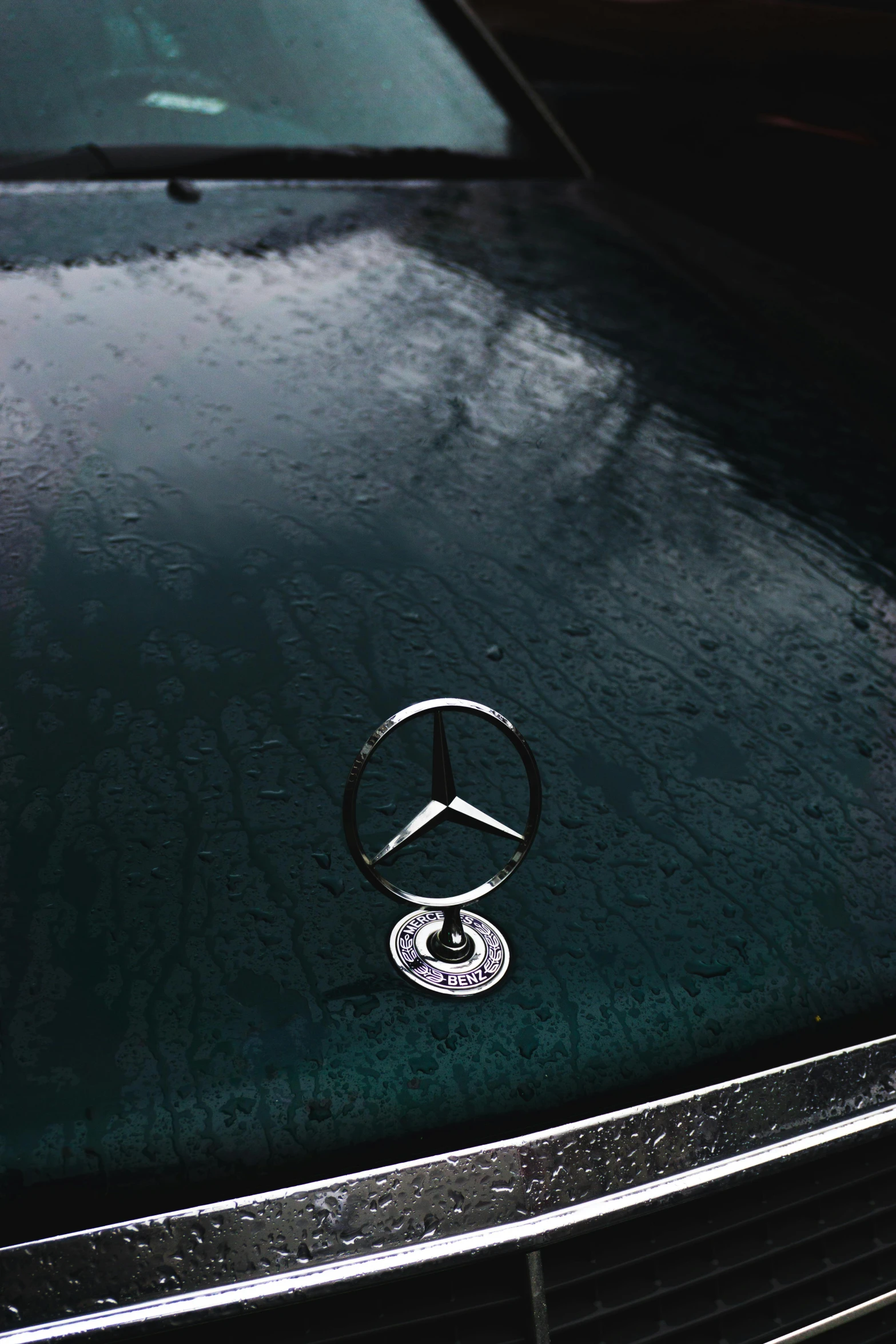 the emblem on the front of a mercedes