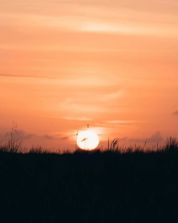 silhouette of a person on a hilltop against a sunset