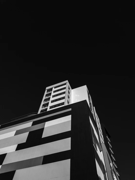 a black and white po of a tall building