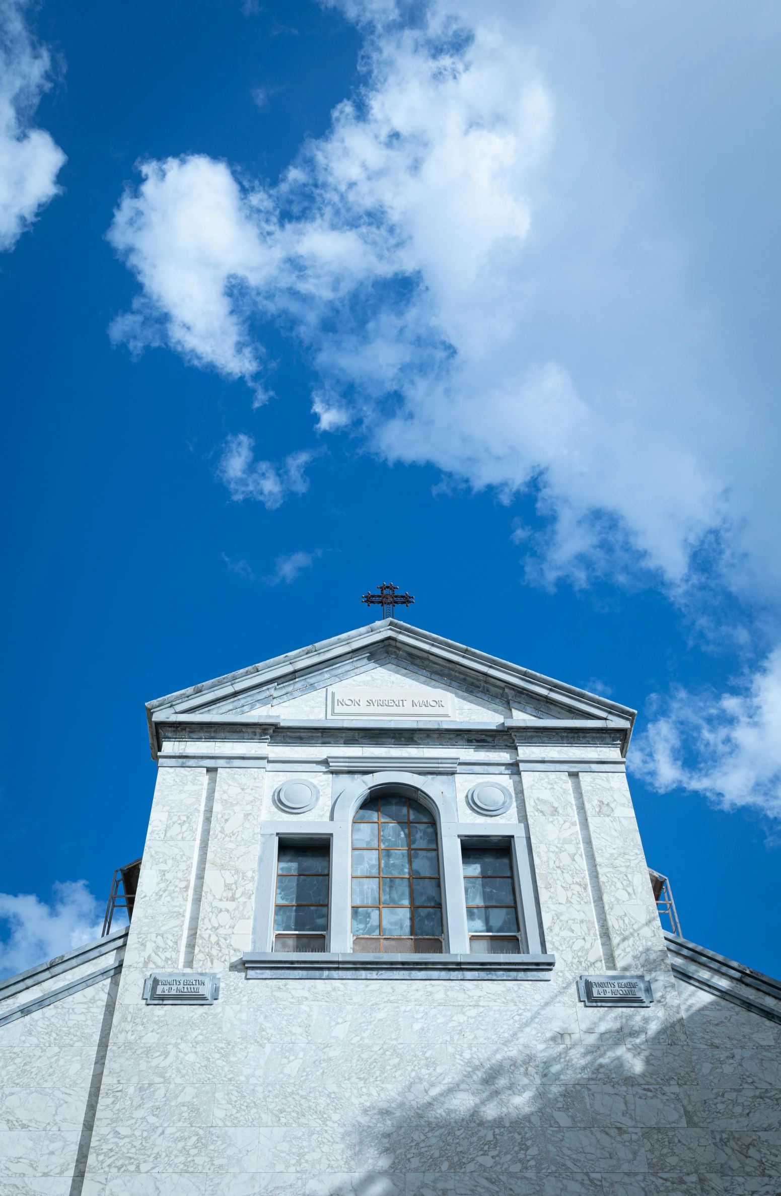 there is a church with a clock tower