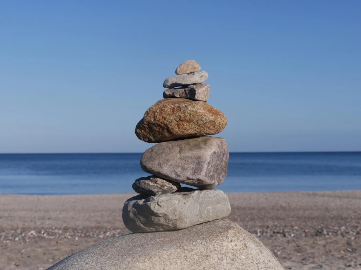 several rock stacked up on top of each other