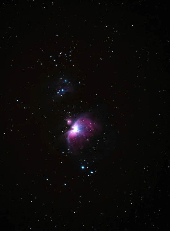 the night sky shows a bright purple star