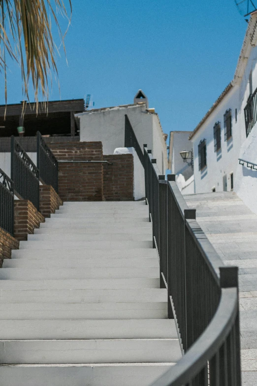 some very long pretty stairs going up and down