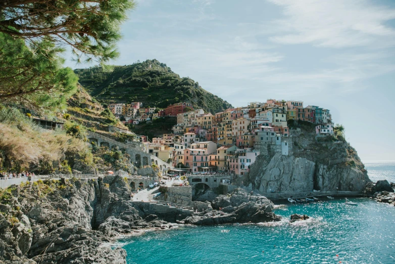 many people on a hillside above the water