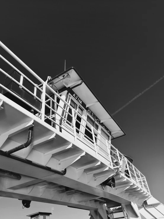black and white po of the underside of a bridge