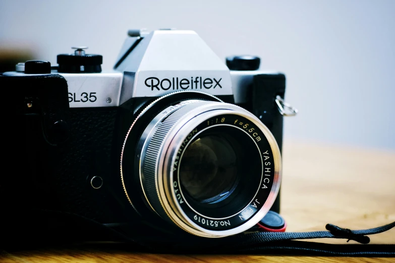 an old po camera sitting on a table