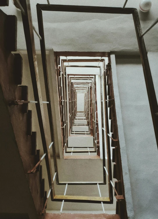 the stairs leading up to a building are very narrow