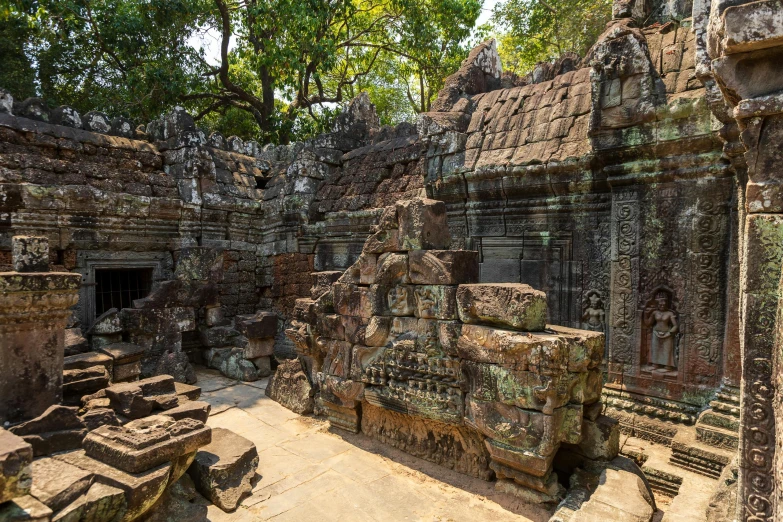 an old building with many steps in it