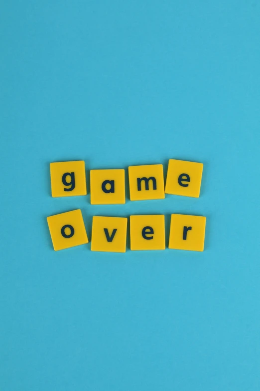 yellow post - it notes spelling game over on blue background