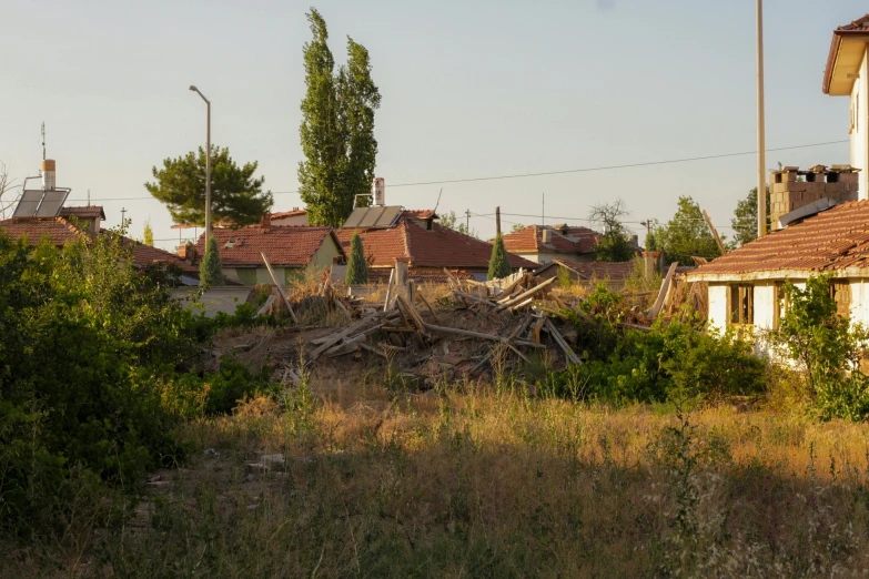 a view of an old urban neighborhood