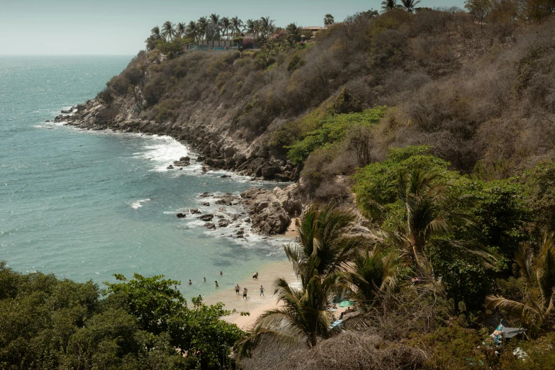 a beach is shown next to the water