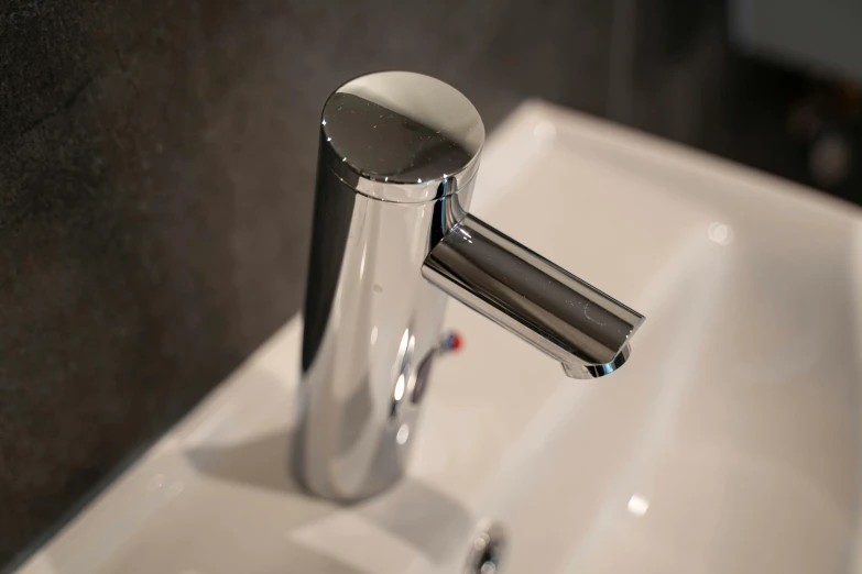 a close up view of the sink in this bathroom