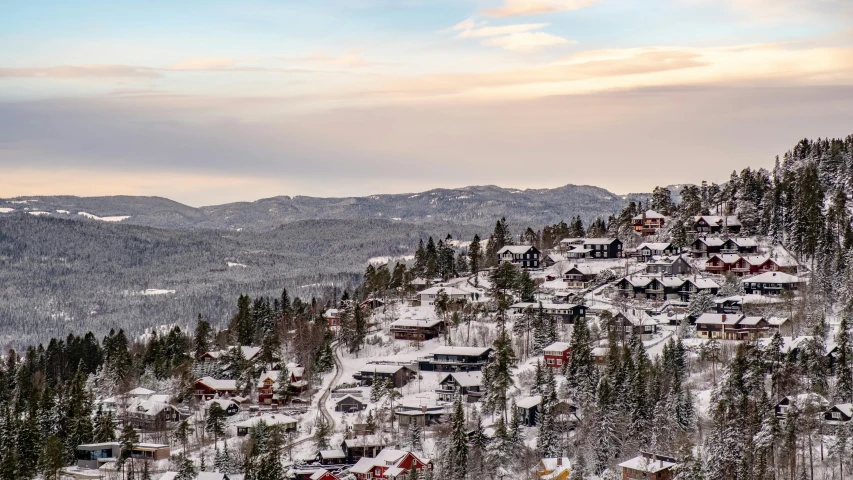 a village that is sitting on top of a hill