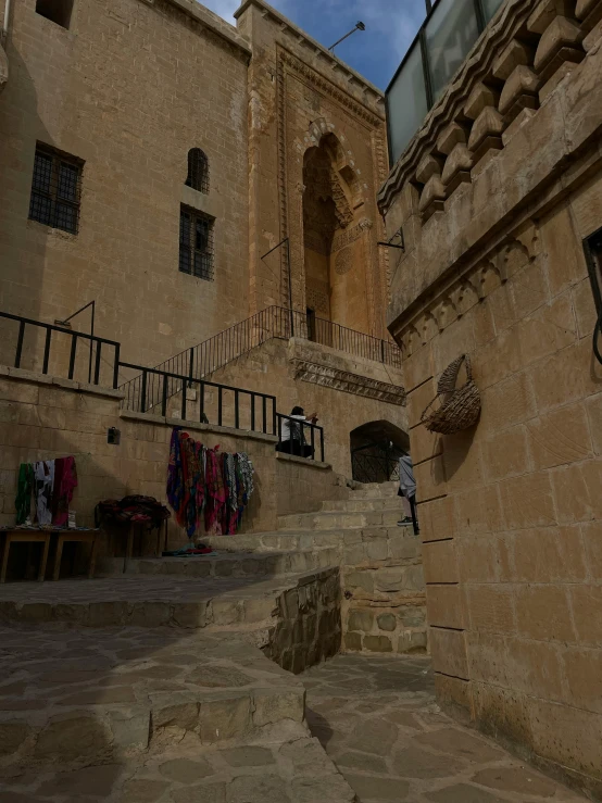 steps leading up to an old stone building