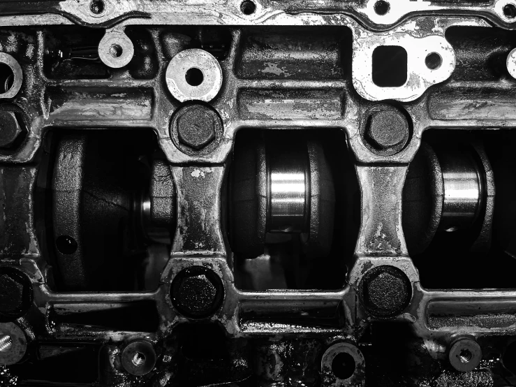 a black and white pograph of an engine