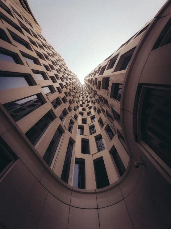an unusual looking looking upward view from the ground