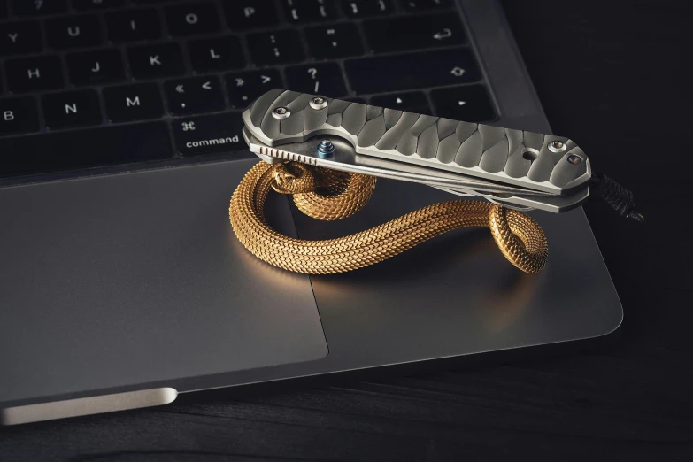 a knife on top of a black table