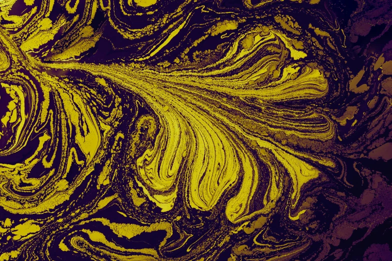 abstract, yellow and black design on a black background