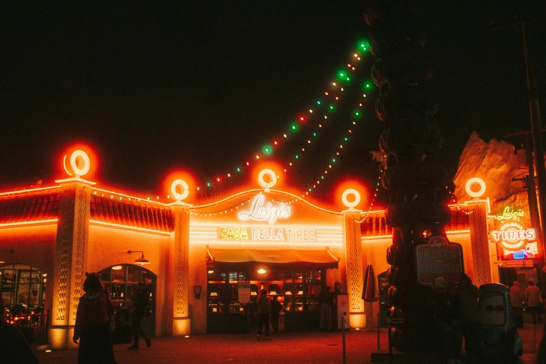 an image of a building lit up for christmas