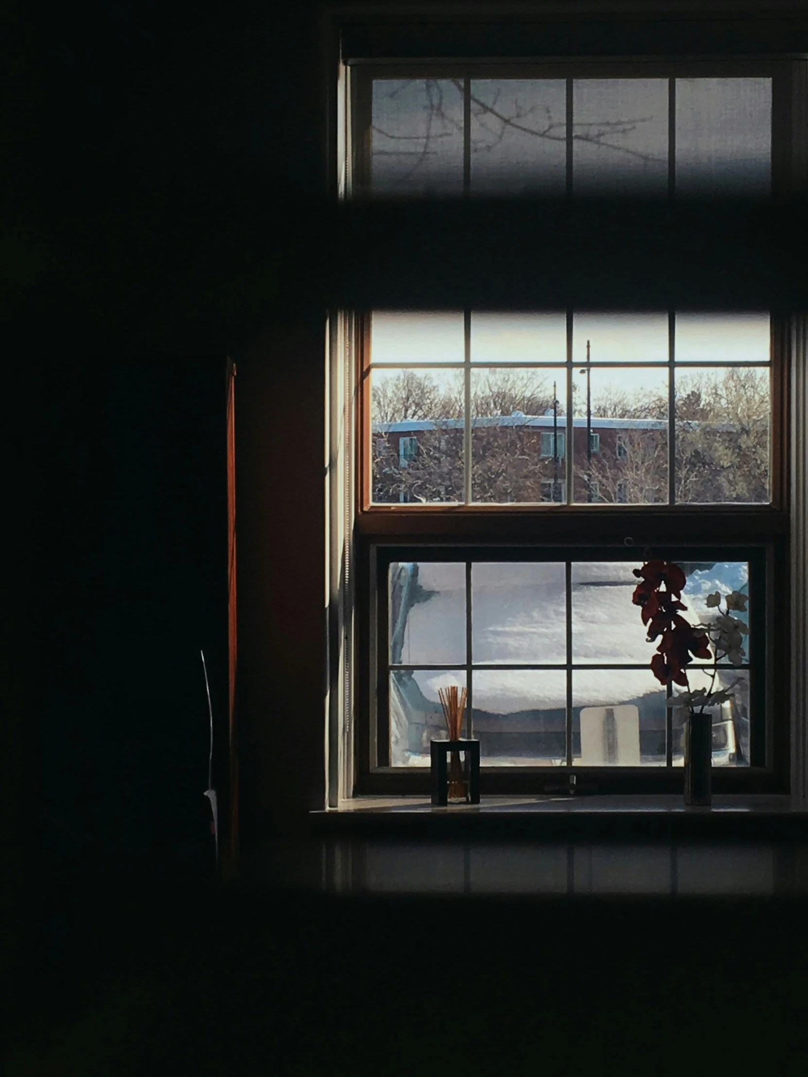 a view of a living room from a window