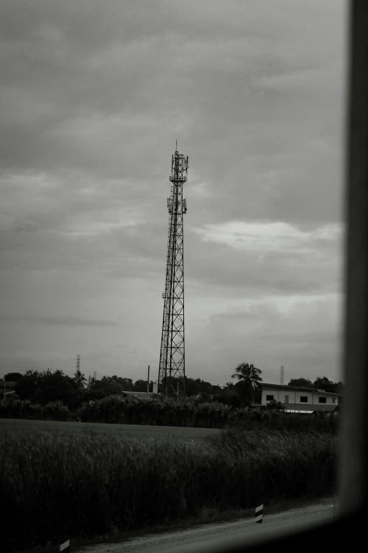 a tall building sitting on the side of a road