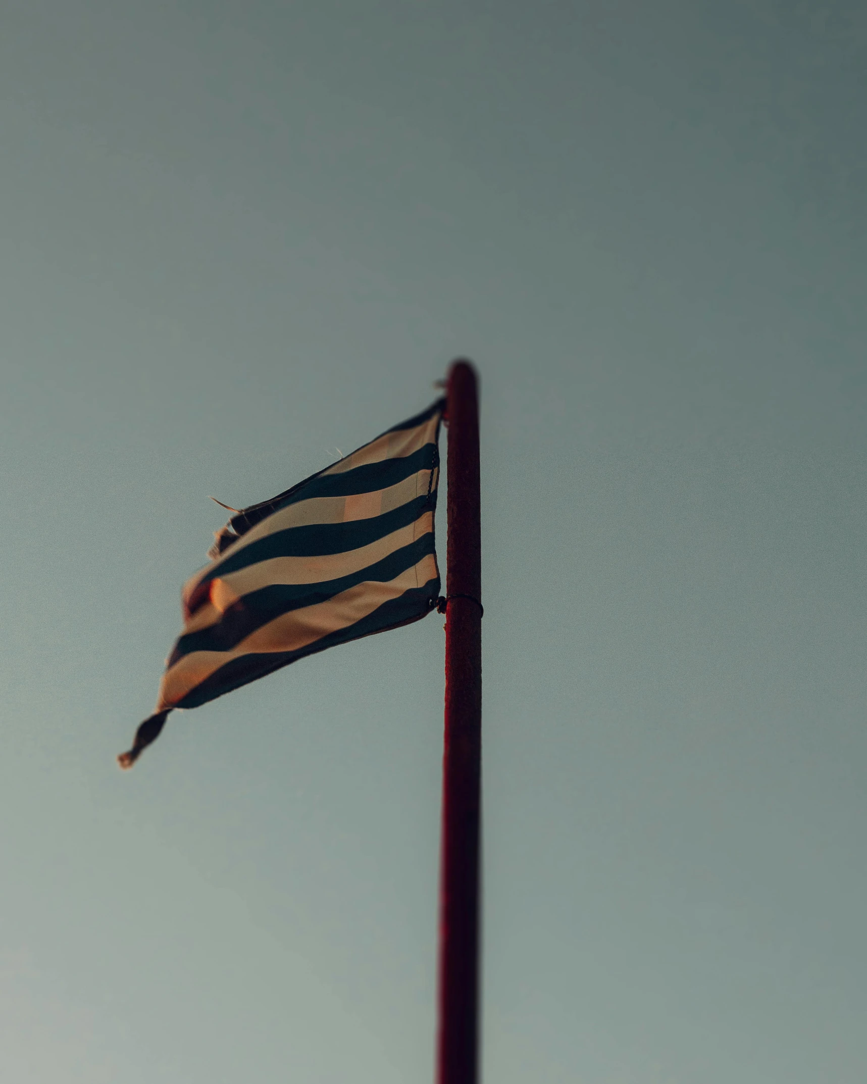 a flag on the top of a metal pole