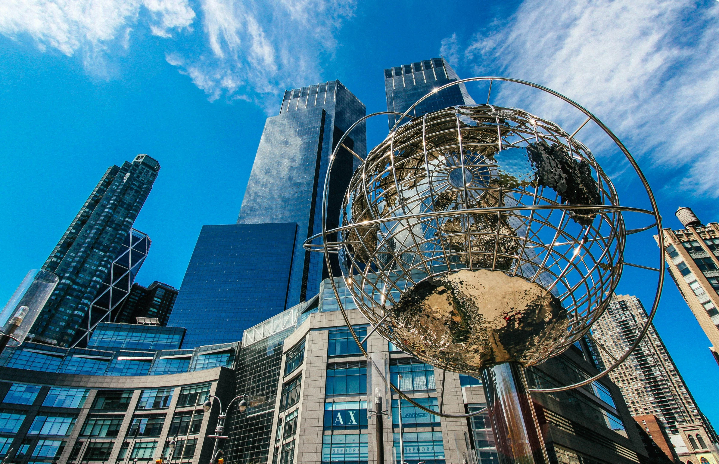 the ball sculpture has been designed to resemble a globe