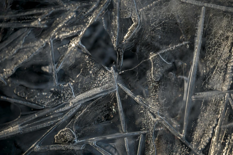 there is a pattern made of frost on a window