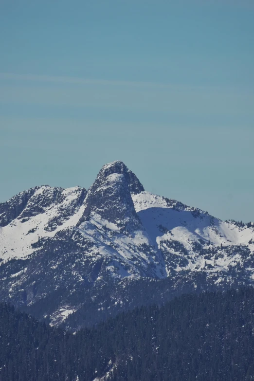 the view of the mountains covered in snow