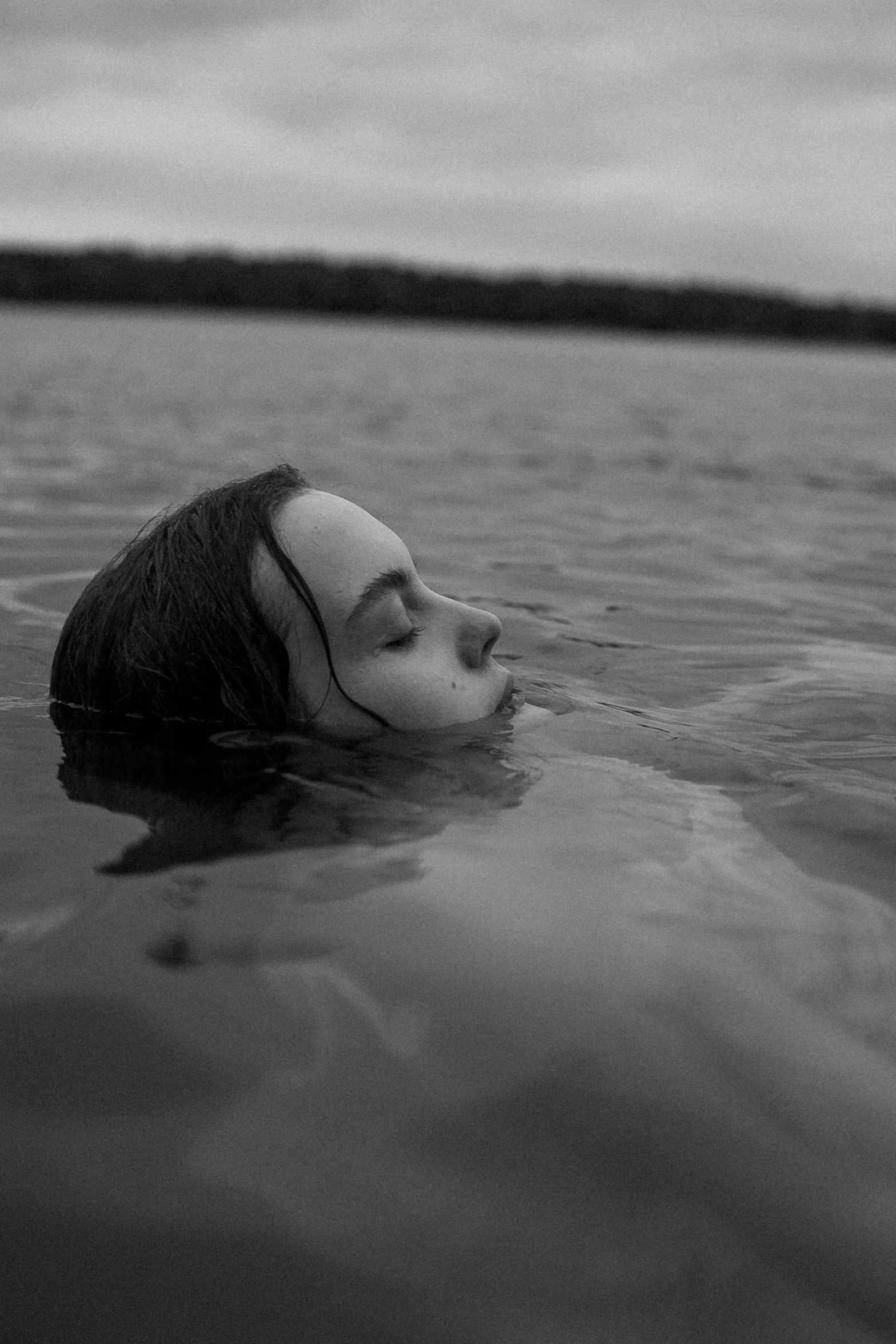 a person that is floating in some water