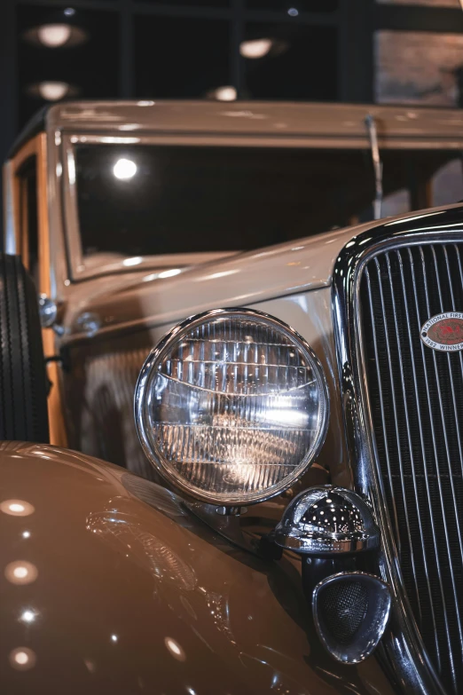 front grill, headlights and grill of a classic car