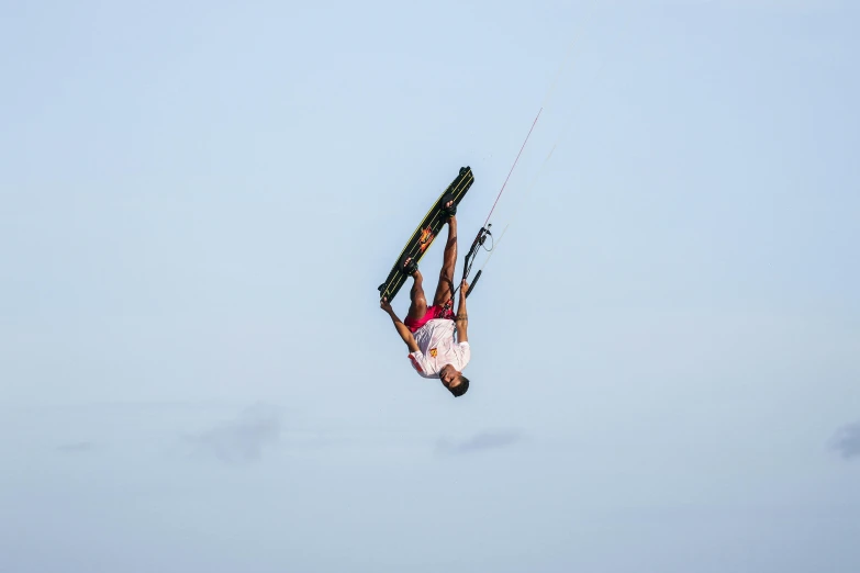 a person who is doing some tricks on a ski