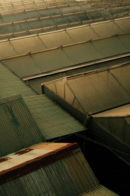 an overhead view of trains coming down the tracks