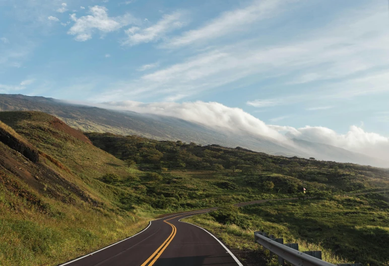 a rural road passing by an overlook point