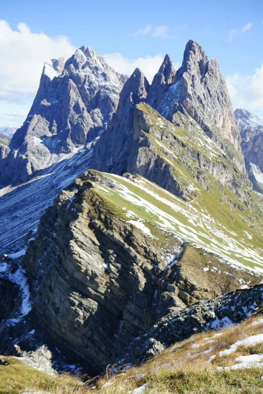 a snow - covered mountain peak in the distance