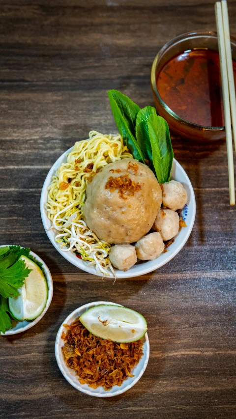 bowls filled with different types of food on a table