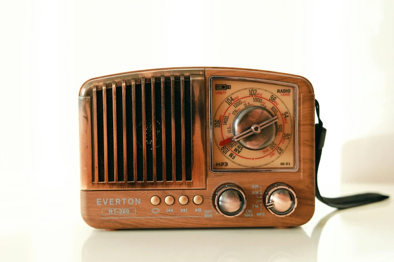 an old fashioned radio is seen in this image