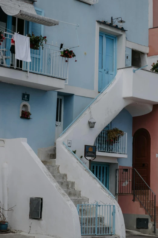 the staircase leading to a two story home