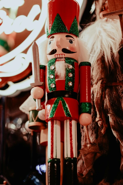 a nuter figurine displayed on a table