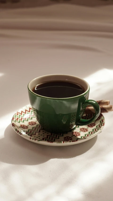 a cup of coffee sitting on a saucer