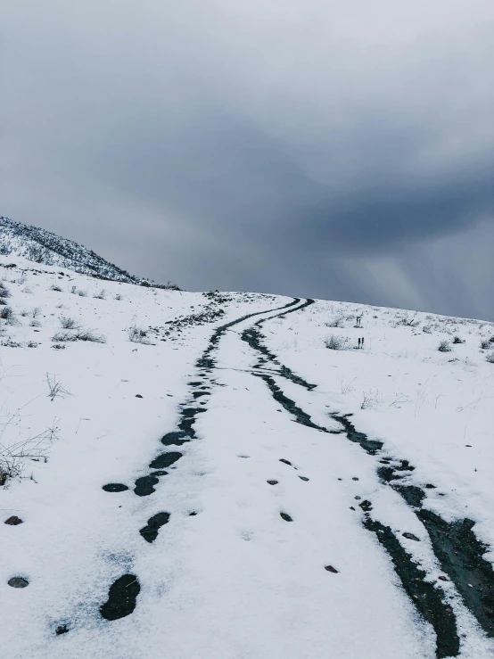 the snow is deep and clear on the hill