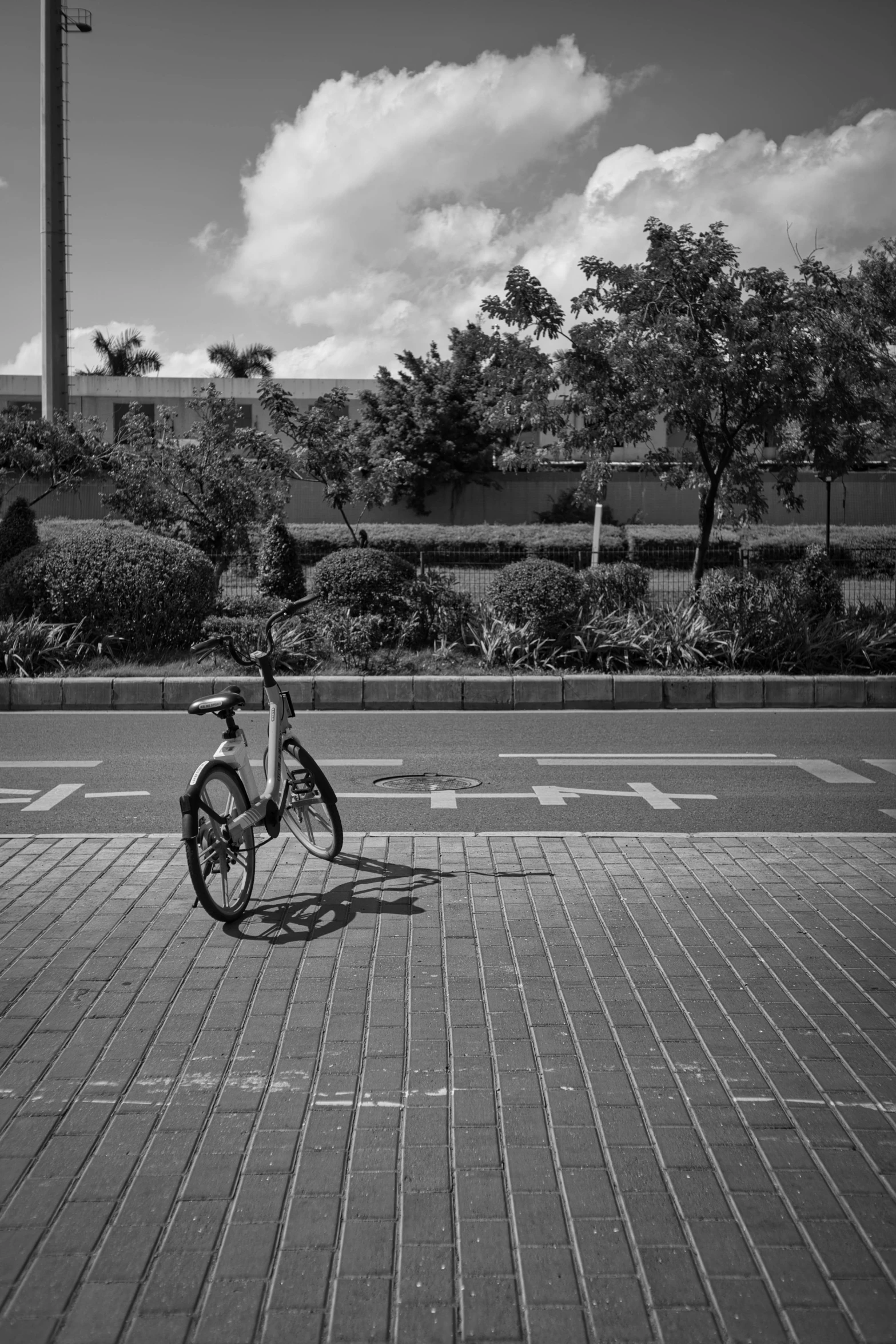 a bike that is sitting on some bricks