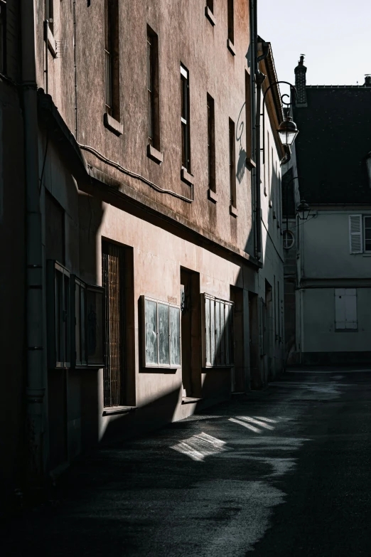 a row of windows along an old building